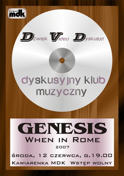 Genesis w MDK - Dyskusyjny Klub Muzyczny